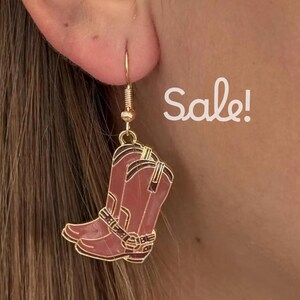 Cowboy Earrings Golden Cowgirl Earrings Cowboy Jewelry Cowgirl Theme Brown Earring For Women Gift for Her Cowboy Theme Jewelry Western Theme