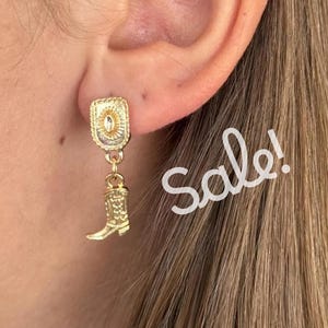 Cowboy Earrings Dainty Cowgirl Golden Jewelry Cowgirl Theme Western Theme Gift