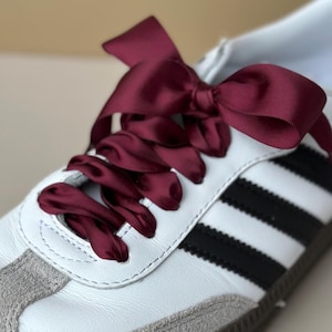 Burgundy Satin Shoelaces Cute Valentines Day Gift Burgundy Flat Satin Ribbon Shoelaces Burgundy  Shoelaces for Sneakers Coquette Shoelaces