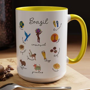 Brazil Mug Coffee Lovers Brazil Themed Mug Gift for Brazilian Friend Brazil Coffee Mug Brazilian Culture Brazil Travel Gift Brasil Souvenir