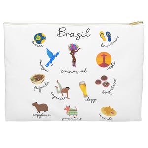 Bolsa de Brasil, bolsa para accesorios de cultura brasileña, bolsa de viaje de Brasil, bolsa de Brasil para un amigo brasileño, regalo de viaje de Brasil, recuerdo único de Brasil