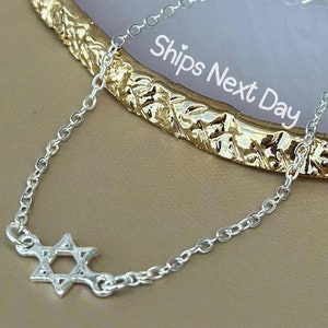 David Star Bracelet Valentines Day Gift for Girlfriend Jewish Star Jewelry David Star Charm Israel Bracelet Bat Mitzvah Gift for Jewish Girl