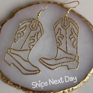Cowboyoorbellen Valentijnsdagcadeau gouden cowgirl-oorbellen cowboylaarzen sieraden cowgirl-thema oorbel voor vrouwen cowboythema westers thema
