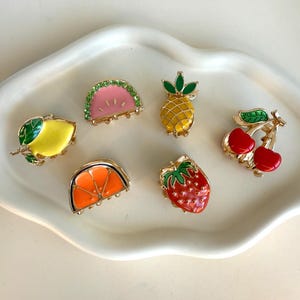Fruit Hair Clips Fruity Gift Fruit Hoofddeksels Citroen Thema Cadeau Aardbei Liefhebbers Limoen Liefhebbers Ananas Haarspeld Watermeloen Haarspeld Goud