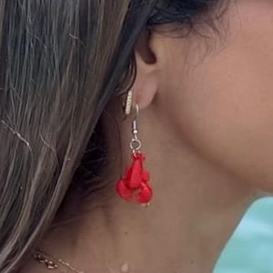 Lobster Earrings Crawfish Earrings Boho Chic Earrings Seaside Earrings Lobster Jewelry Red Lobster Handcrafted Lobster Lover Seafood Lover