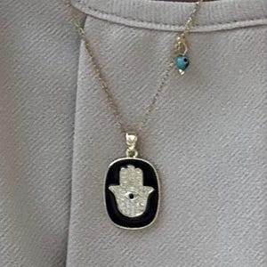 Hamsa Pendant Necklace Valentines Day Gift for Girlfriend Hamsa Jewish Necklace Hebrew Israel Necklace Jewish Jewelry Bat Mitzvah Gift