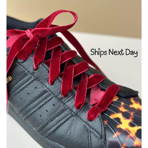 Lacci per scarpe in velluto Lacci per scarpe bordeaux Lacci per