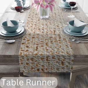 Matzo Table Runner Matzah Tableware Jewish Holiday High Holidays Jewish Decor I Stand With Israel Rosh Hashanah Decor House Warming Gift