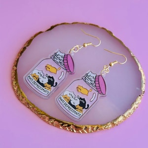 Cat Earrings Cats Anti Depressants Crazy Cat Lady Gift Dangle Earrings Cat Lover Jewelry Cat Mom Earrings Cat Jewelry Cat Mom Valentines Day