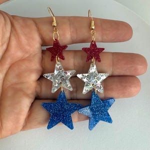 USA Earrings United States of America Dangle Earrings Patriotic Jewelry 4th of July Earrings Fourth of July Jewelry Independence Day Earring