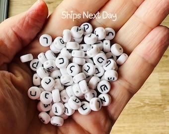 Hebrew Letter Beads Hebrew Alphabet Beads for DIY Friendship Bracelets Hebrew Beads for Jewelry Aleph Bet Crafting Jewish Letter Beads Brace