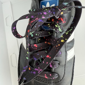 Neon Shoelaces Color Splatter Shoelaces Color Splash Shoelaces for Preppy Shoes Neon Sneakers Laces Coquette Bow Shoelaces Cute Shoelaces
