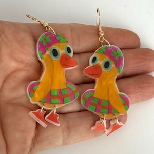 Silly Goose Earrings Summer Earrings Fun Earrings Novelty Earrings Crazy Earrings Silly Goose Lover Fun Goose Novelty Jewelry Crazy Jewelry