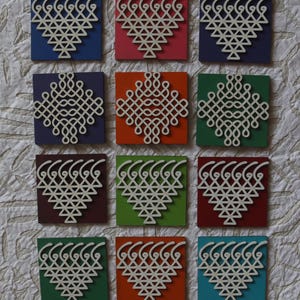 Handcrafted South Indian Kolam Fridge Magnets – Traditional Rangoli Art Home Decor