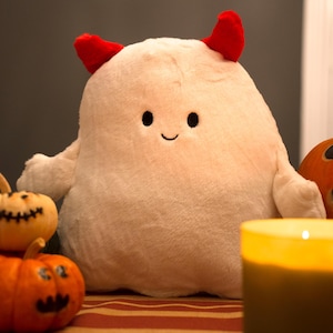Evil Ghost Plush, Cute Plushie, Halloween Plushie, Halloween Plush, Stuffed Toy Ghost, Toy Ghost Plush, Ghost Lover Gift, Devil Ghost