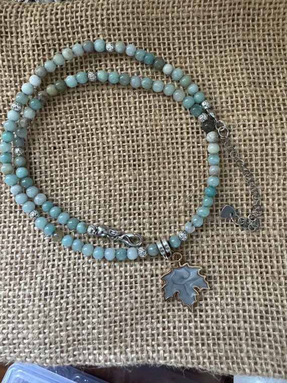 Maple Leaf Collection -  The Amazonite Leaf Necklace