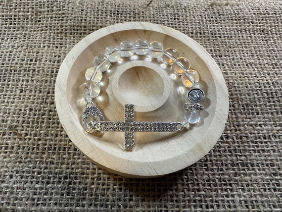 Rosary Collection - Pure White Crystal Rosary Bracelet