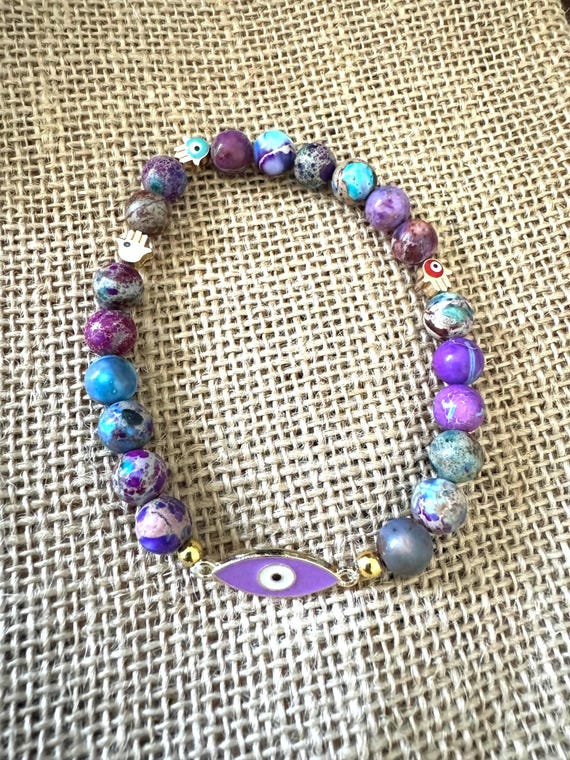 Evil Eye Collection - The Sea Sediment Jasper Bracelet