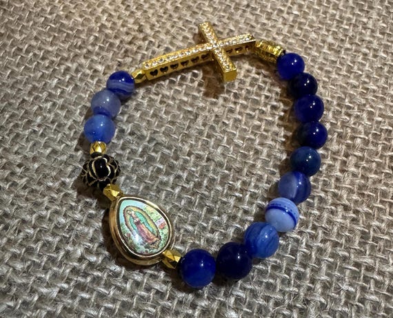 Rosary Collection - Blue Agate Rosary Bracelet