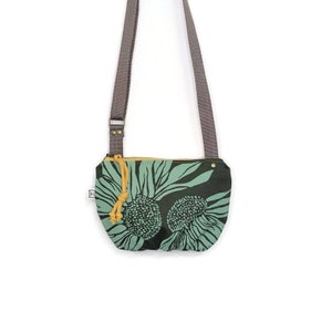 sac à bandoulière - sac à main végétalien - porte-monnaie datte • échinacée - imprimé floral