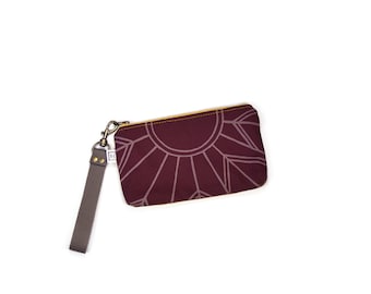 midi wristlet - small wristlet clutch - small vegan clutch • wrist strap • geometric print