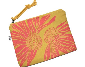 clutch - cosmetic pouch • coneflower - floral print