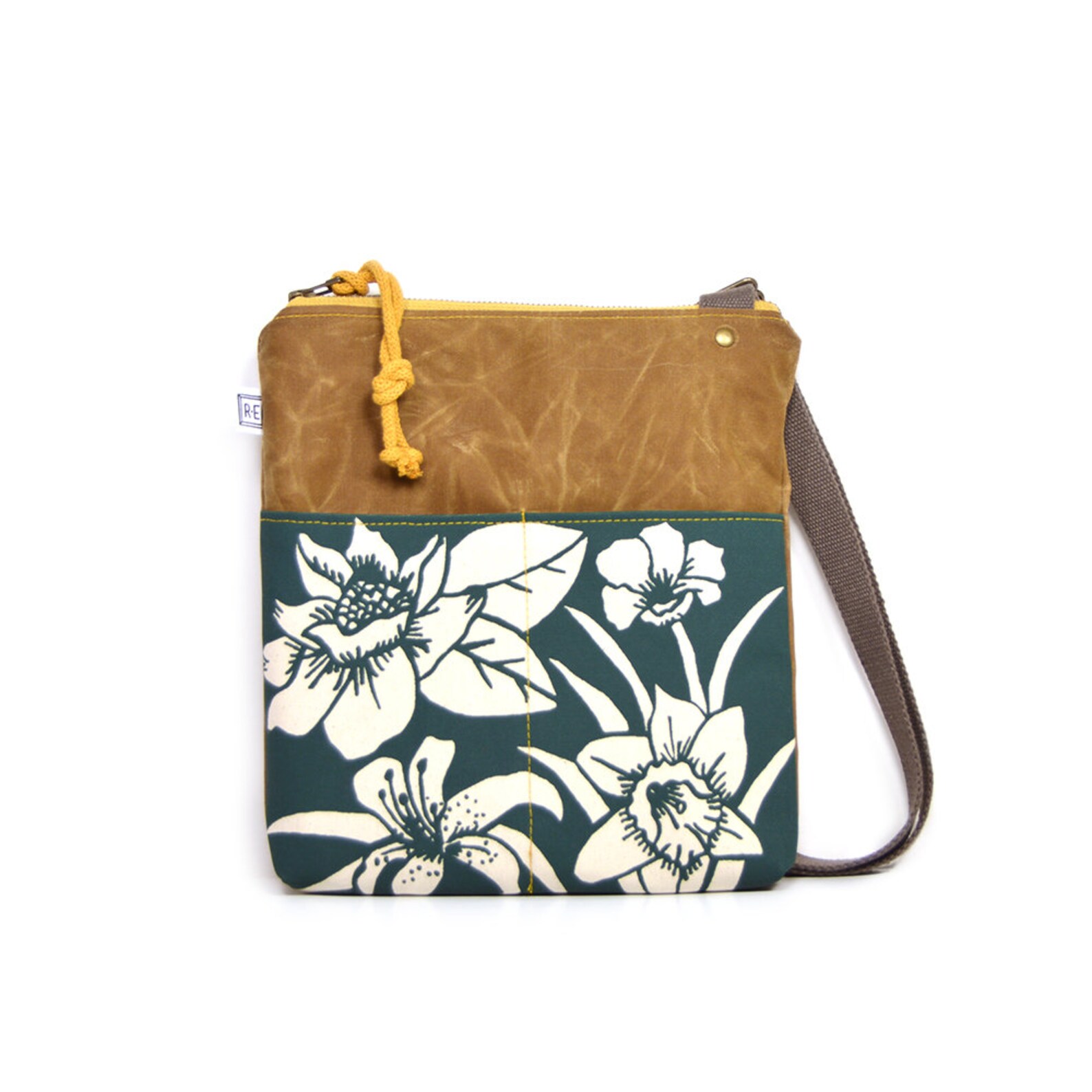 Vegan Cross Body Bag Waxed Canvas Crossbody Purse Etsy
