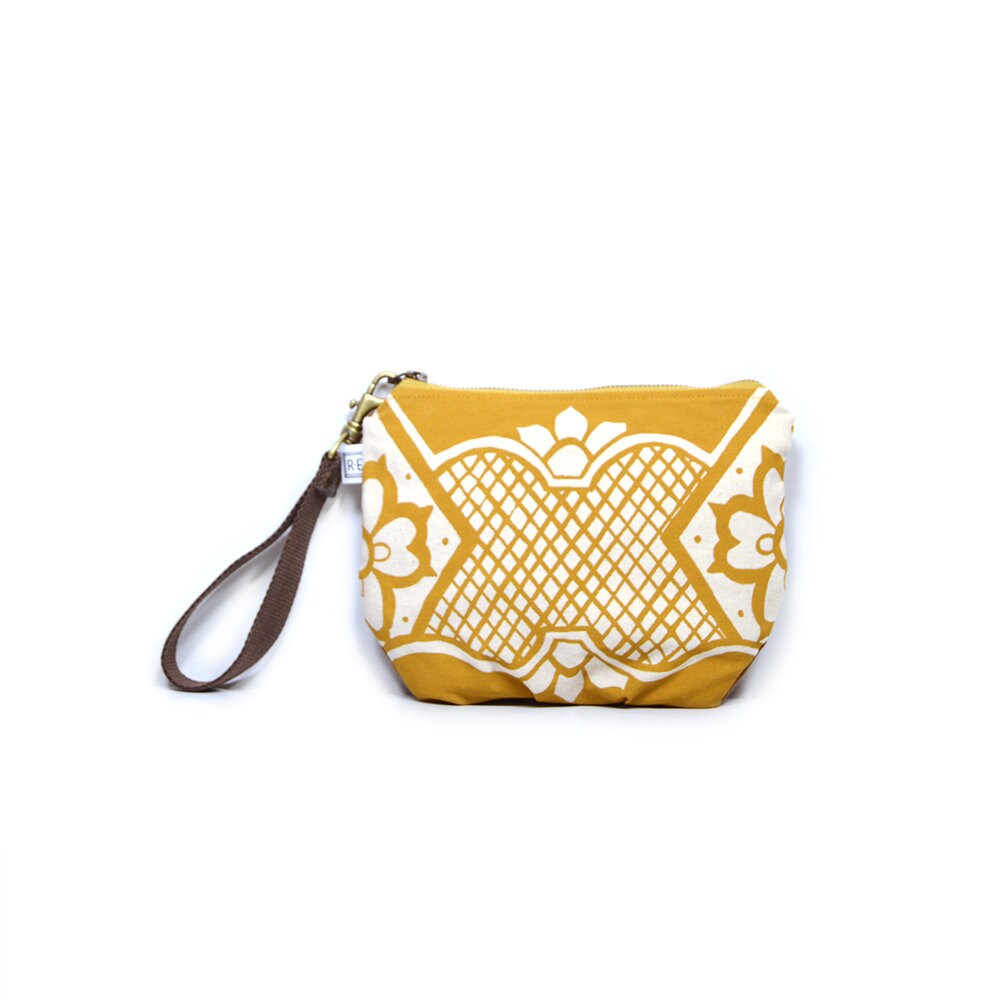 Large wristlet clutch vegan clutch canvas floral print Etsy