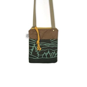 petit sac à bandoulière - sac à main végétalien - sac de voyage • sac à bandoulière en toile - montagne