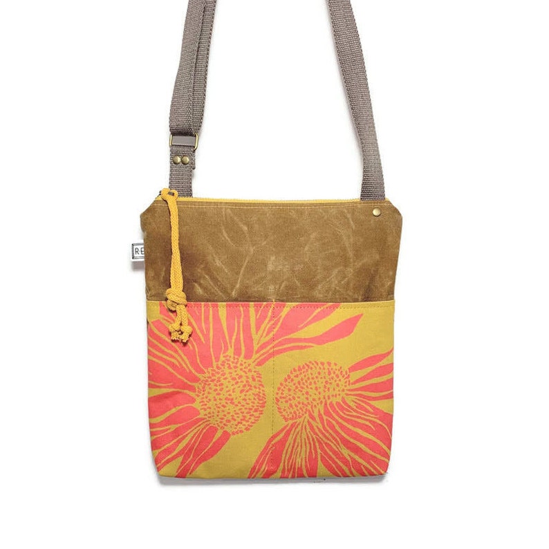 crossbody bag weekdayer coneflower floral print vegan crossbody purse Lemonade