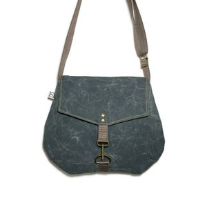 waxed canvas crossbody bag - vegan satchel • waxed canvas bag - brown waxed canvas - cross body purse - blue - green - purple - black