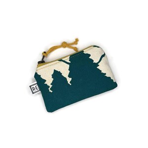 card pouch • small zipper pouch - coin purse • canvas pouch - mountain print