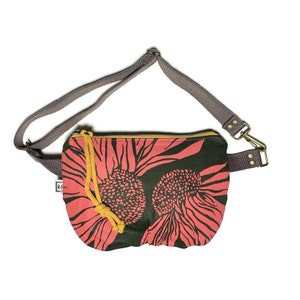 vegan fanny pack hip bag belt bag festival pack coneflower floral print image 1