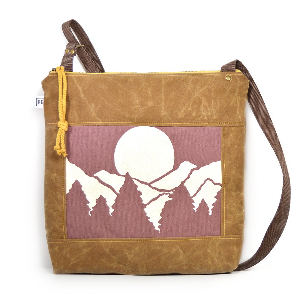 Crossbody bag waxed canvas crossbody bucket bag vegan Etsy