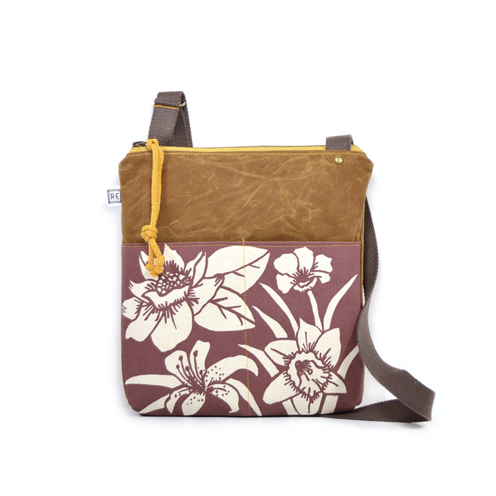 Vegan Cross Body Bag Waxed Canvas Crossbody Purse Etsy