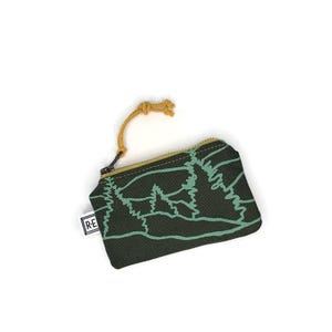 card pouch • small zipper pouch - coin purse • canvas pouch - mountain print