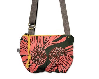 crossbody bag - vegan purse - date purse  • coneflower - floral print