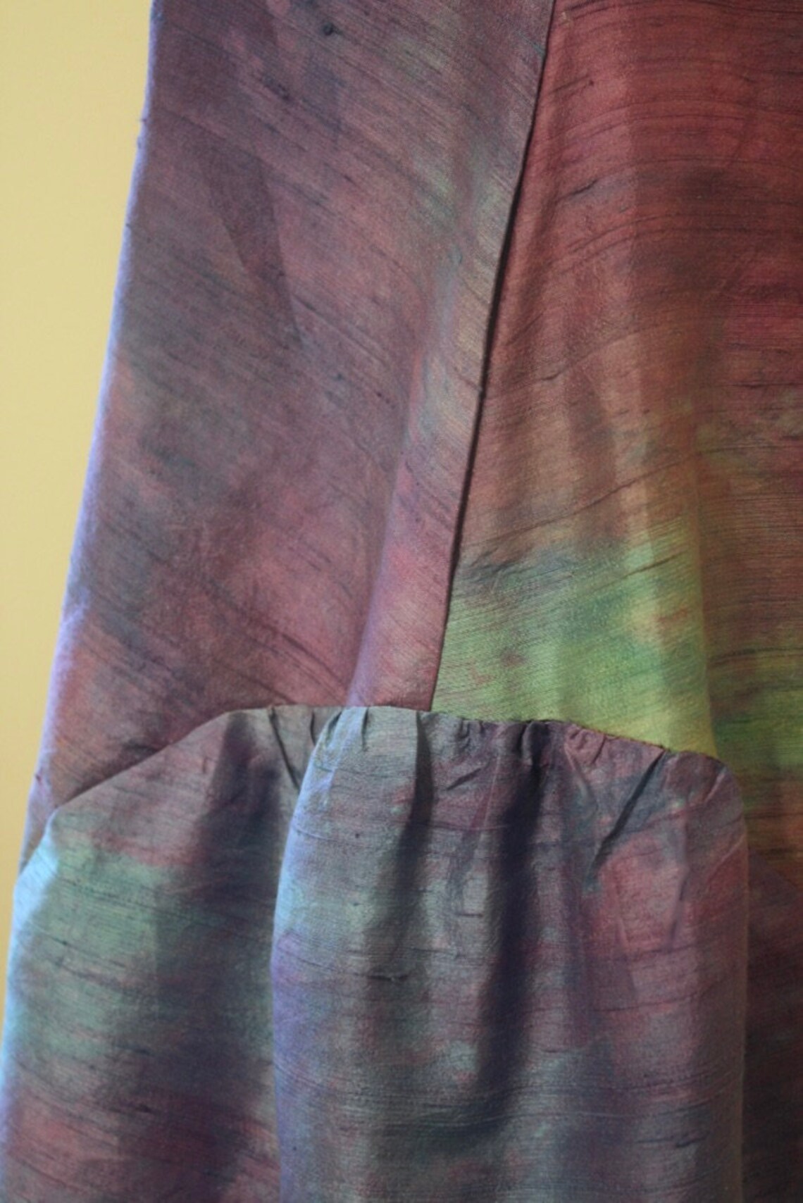 Dupioni Silk Dress in Purple and Turquoise Handmade Hand Dyed - Etsy
