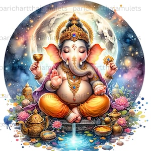 Ganesha God Clipart, Sublimation Design Digital Download PNG Instant DIGITAL ONLY, Animal png, Hindu god design, Baby Ganesha, Elephant God.