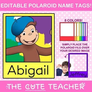 Etiquetas de nombre Polaroid: ¡perfectas para fotografías, personajes, dibujos y más!