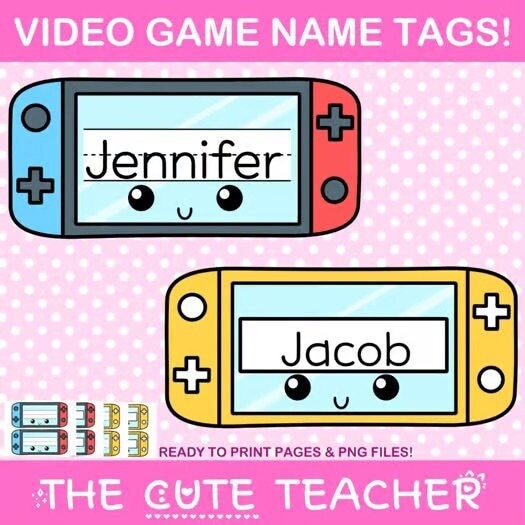 Video Game Name Tags Gamer Door Display Or Classroom Bulletin Board Video Game Name Tags Gamer Door Display Or Classroom Bulletin Board