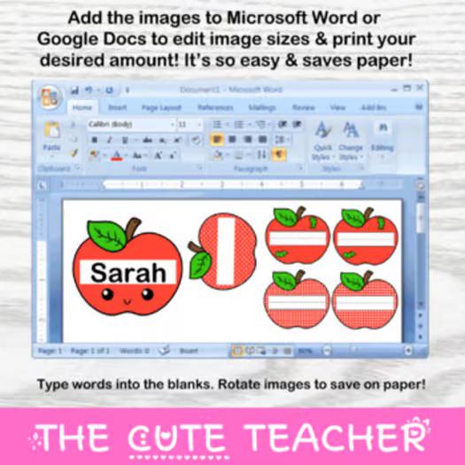 Apple Name Tags Printable Classroom Bulletin Board and Cubby Ideas Apple Name Tags Printable Classroom Bulletin Board and Cubby Ideas