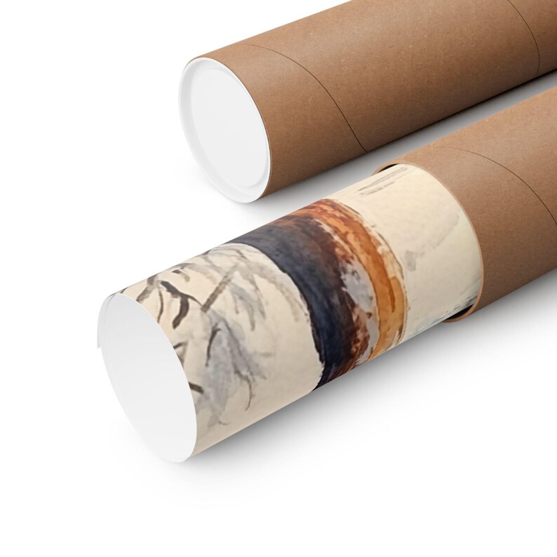 Museumgrade Paper, Beautiful Watercolor Log Cabin in the Snow, Wall