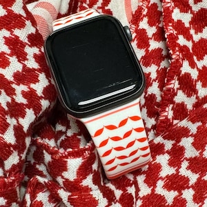 Palestine Jordan Shemagh design Apple band watch keffiyeh style 42MM red&white