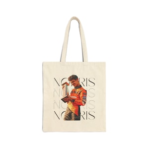 Lando Norris 1st Win McLaren Formula 1 Cotton Canvas Tote Bag - Racing Fans Gift, Motorsport Tote, Sports Bag, F1 Merch