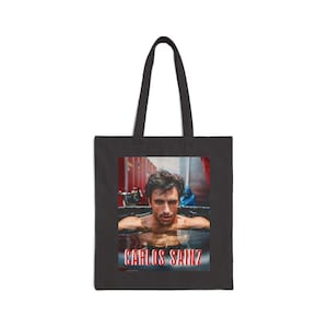 Carlos Sainz Formel 1 Einkaufstasche aus Baumwolle - Rennsport Fans Geschenk, Motorsport Tasche, Sporttasche, F1 Fan Merch,