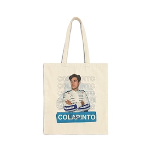 Formula 1 Cotton Canvas Tote Bag with Williams Driver, Franco Colapinto - Racing Fans Gift, Motorsport Tote, Sports Bag, F1 Fan Merch,