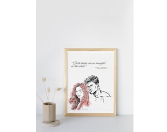 bookish digital print, booktok, from blood and ash quote, library print