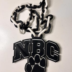 3D printed custom Logo chain necklace - Sports Turnover Homecoming Homerun Party Swag Jumbo Oversized Chunky Football Baseball Basketball