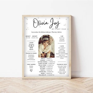 Modello di poster per il primo compleanno del bambino / Stelle